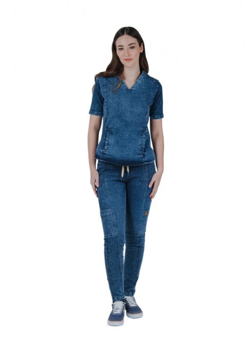 Ambo denim femenino