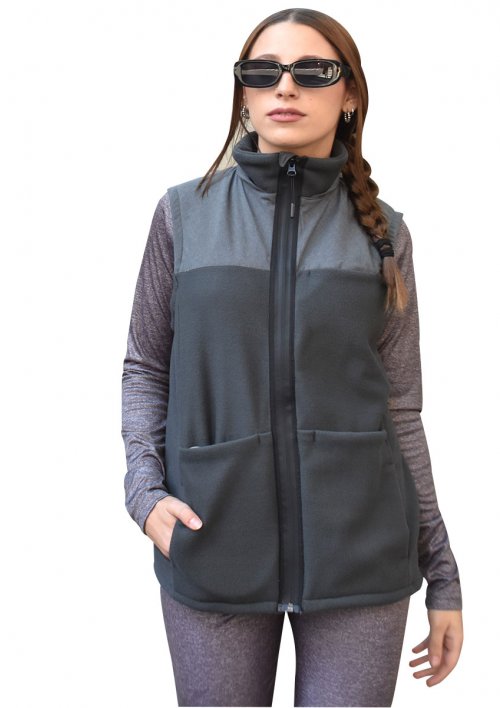 Chaleco polar plata
